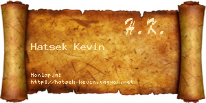 Hatsek Kevin névjegykártya