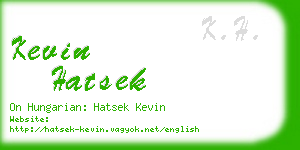 kevin hatsek business card